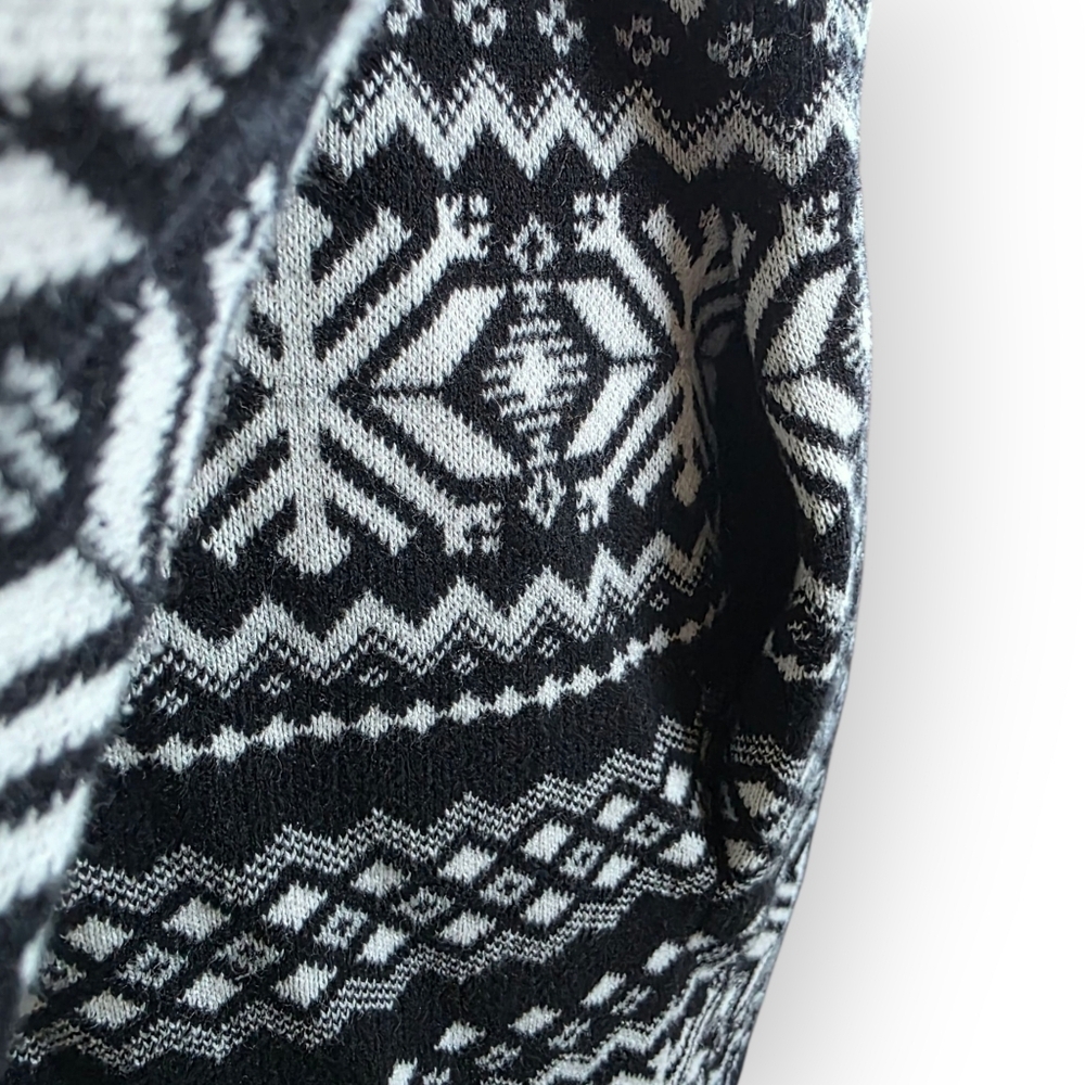 Tommy Hilfiger Geo Print Long Open Cardigan, Black & White, Size Small - Picture 5 of 9